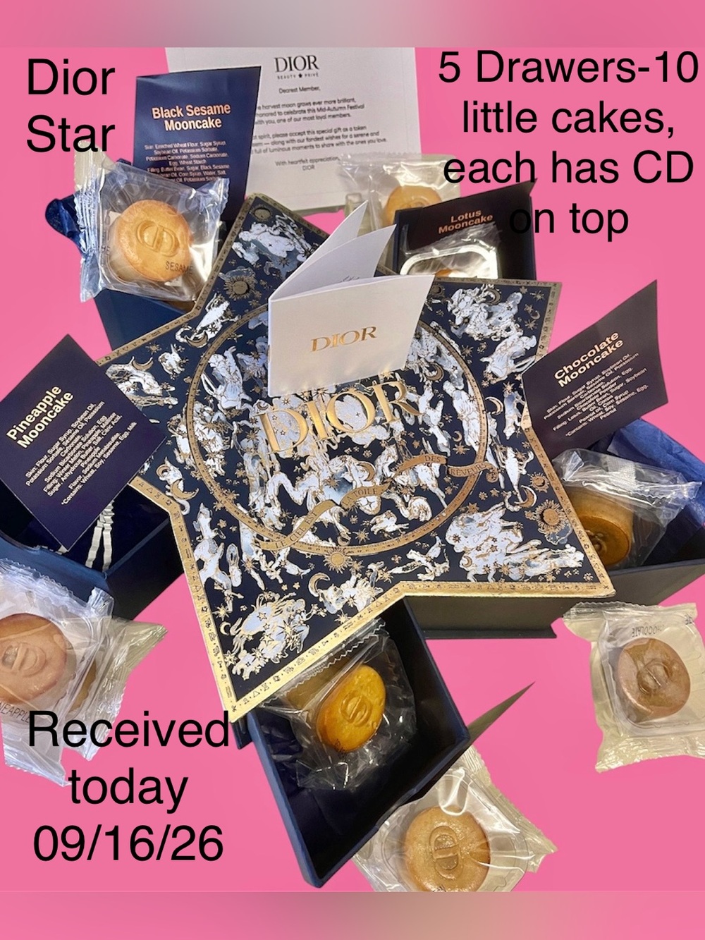 Dior NWT 09/2036 Harvest Moon Star filled w/10 diff lil cakes 5 drawers-reusable